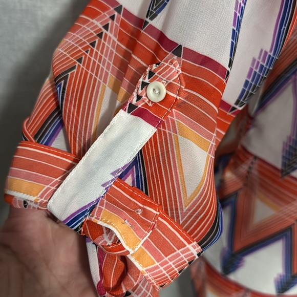 Boutique Style Blouse-3/4 Sleeve-V Neck Detail-Sz XS-PopOver Style-Polyester-EUC - Picture 5 of 14